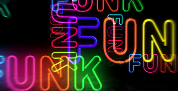 funk music neon symbol 3d